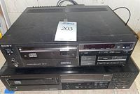 Both Sony CD players stacked (CDP-101 atop CDP-701ES) showing overall lot