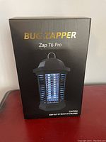 Photo of the Bug Zapper Zap T6 Pro box sealed and upright.