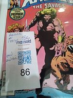 Front cover close up showing Kazar The Savage first issue with premiere collector's item label, seller's note with condition as good.