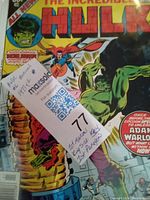 Front cover of The Incredible Hulk Comic #6 1977 showing Hulk, Doctor Strange, and other characters with a handwritten note describing the comic as 1st Marvel King Size Key and first Panagon.