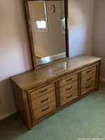 Full view of dresser and matching mirror