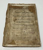Front cover and title page of Volume III, 1732 edition, showing significant wear and age-related damage.