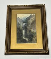 Frontal view of the framed watercolour painting showing the entire artwork and frame.