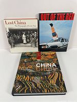 Front covers of the three photography books: Lost China, China from Above, and Out of the Red