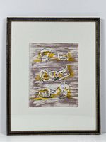 Framed lithograph showing full artwork and frame.