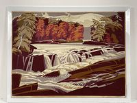 Full view of the silkscreen print mounted with corner protectors