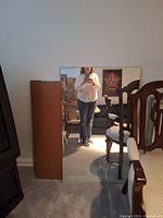 Three different-sized frameless mirrors leaning against the wall. No frames included. Photo shows mirrors in very good condition with no visible defects.