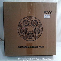 Boxed Musical Boxing Pro unit showing exterior packaging labeled 'Musical Boxing Pro'.
