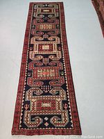 Full view of narrow runner rug laid flat on floor