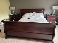 Front view showing footboard and headboard assembled