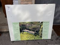 Unopened cardboard box packaging showing full front with bench image and basic labeling