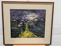 Framed original painting showing overall condition and setting