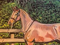 Close-up image showing shading and color details on the horse's head and neck, highlighting brush strokes and texture.