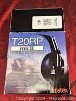 Box of Fostex T20RP mk II headphones showing front design and brand markings.