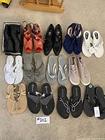 Top view of all footwear showing variety and layout