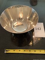 Bowl front view with measuring tape and lot card