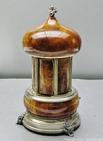 Front view of carousel dispenser with doors closed