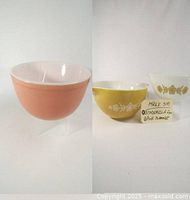 Pink Flamingo pink mixing bowl height and interior view
