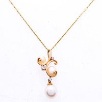 Full view of the necklace laid flat against a white background