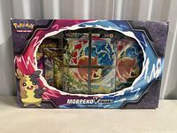 Front view of the sealed Pokemon Morpeko V-Union Special Collection box showing the Morpeko V-Union cards and booster packs inside.