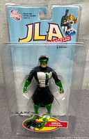 Front view of Green Lantern figure in sealed JLA Classified packaging showing figure and logo