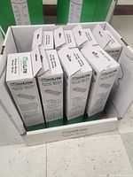 Box with 8 MaxLite Energy Saving Power Strips in packaging showing brand and basic product type