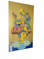 Full view of framed Carnival Cruise Lines poster angled to show frame and poster design