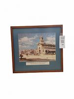 Framed, matted color print showing the historic Covent Garden Market building and activity around it