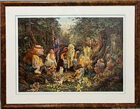 Front view of framed lithograph