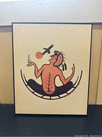 Full view of framed Cree artwork print showing the entire image and its proportions.