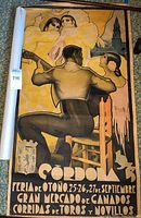 Full view of poster laid flat showing entire design with rolled edge