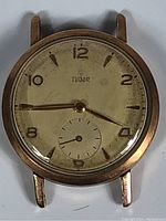 Front view of assembled watch case and dial