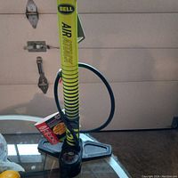 Full view of Bell Air Attack air pump standing upright, showing the