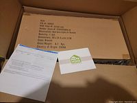 Photo of original shipping box showing product details and dimensions.