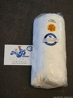 White My Pillow King Classic pillow in packaging with National Sleep Foundation seal and orange instruction sticker.