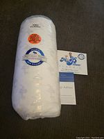 Full view of packaged My Pillow King Classic pillow showing brand and tags.