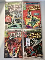 Four Marvel "Fantasy Masterpieces" Silver Surfer comics laid out in two rows (#1–4).