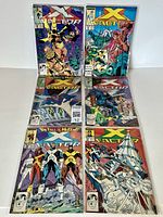 Set of 6 Marvel X Factor comic books numbered 22-27, displayed front covers, stored bagged and boarded