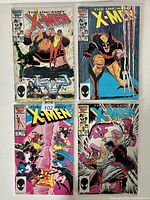 Lot of 4 Marvel The Uncanny X-Men comic books, issues #206, #207, #208, and #209 shown together with colorful, detailed front covers.