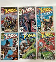 Front of six Marvel The Uncanny X-Men comics, issues #219 through #224, arranged in two rows of three each, showing colorful cover art with X-Men characters in action poses.