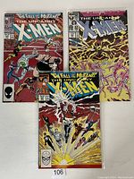 Three comics arranged side by side: #225, #226, and #227, each with titled cover featuring X-Men characters.