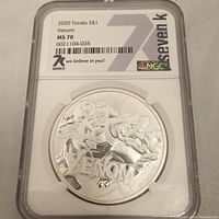 Front of the coin showing detailed Venom design and certification label.