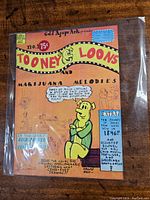 Cover of Tooney Loons No. 10 comic book featuring green cartoon figure holding marijuana leaf, orange background, priced 75 cents.