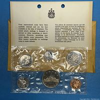 Original proof like uncirculated 1968 Canadian coin set in sealed cellophane with six coins and accompanying informational insert.
