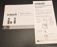 User manuals and quick start guide for VTech cordless phones and answering system.