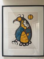 Full view of framed silkscreen print showing mat, frame and glass
