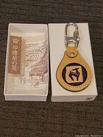 Keyring box with Japanese styled illustration and script on lid.