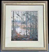 Full view of framed Northern River print showing the artwork, mat, and silver frame.
