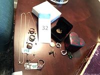 Full view of all jewelry pieces arranged on table