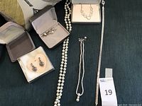 All pieces arranged on dark fabric surface